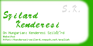 szilard kenderesi business card